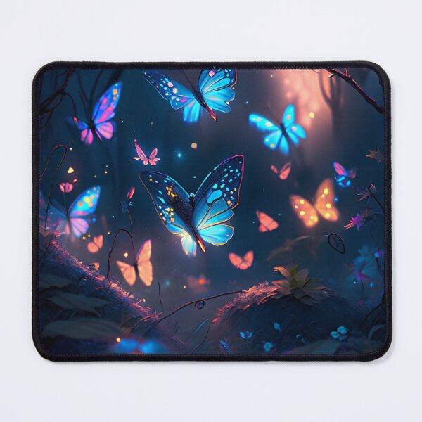 Item preview, Magical Glowing Butterfly Forest Night Scene Fantasy Art designed and sold by stylishdzign.
