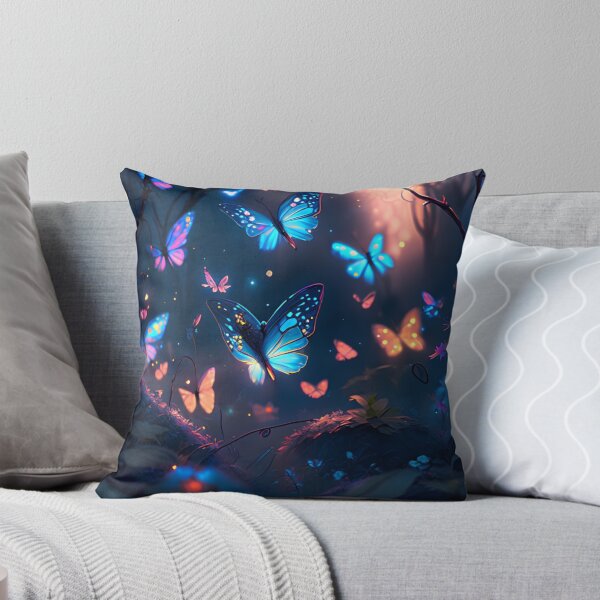 Item preview, Magical Glowing Butterfly Forest Night Scene Fantasy Art designed and sold by stylishdzign.