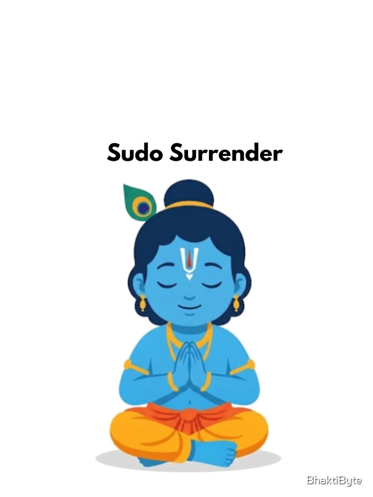 Thumbnail 4 of 4, iPhone Case, sudo surrender | Linux Developer Sticker | Krishna Inspired Tech Humor designed and sold by BhaktiByte.