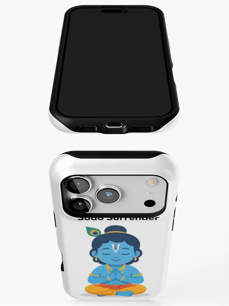 Thumbnail 3 of 4, iPhone Case, sudo surrender | Linux Developer Sticker | Krishna Inspired Tech Humor designed and sold by BhaktiByte.