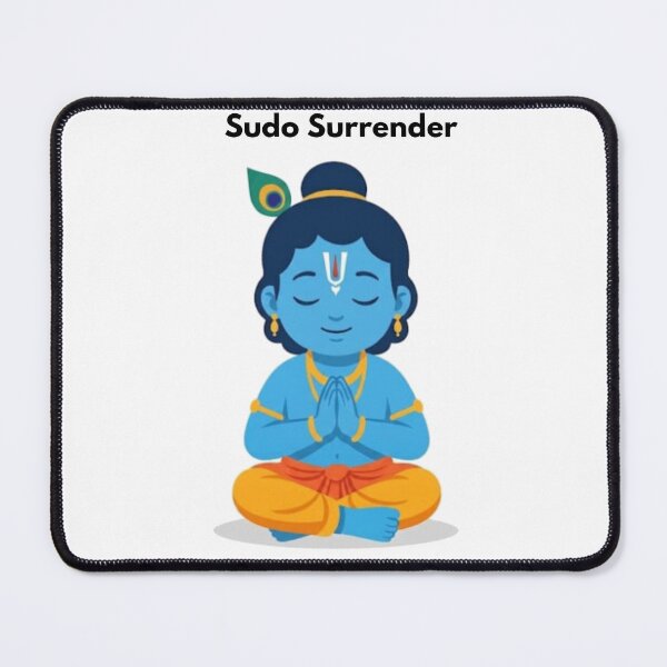 Item preview, sudo surrender | Linux Developer Sticker | Krishna Inspired Tech Humor designed and sold by BhaktiByte.