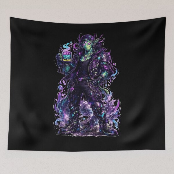 Item preview, Neon Cyber Dad Alien Creepy Cute Art designed and sold by ChaEmm_Studio.