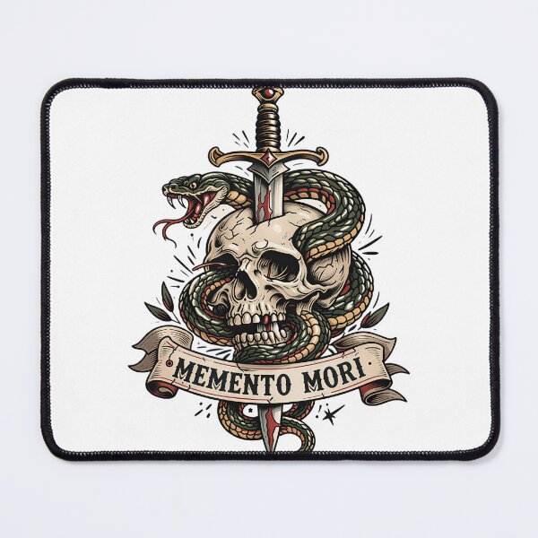 Item preview, Memento Mori Serpent Skull Tattoo Design designed and sold by Artisan Finds Online.