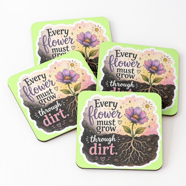 Item preview, Every Flower Must Grow Through Dirt - Whimsical Watercolor Sticker designed and sold by Scro-Ciob-Shop.