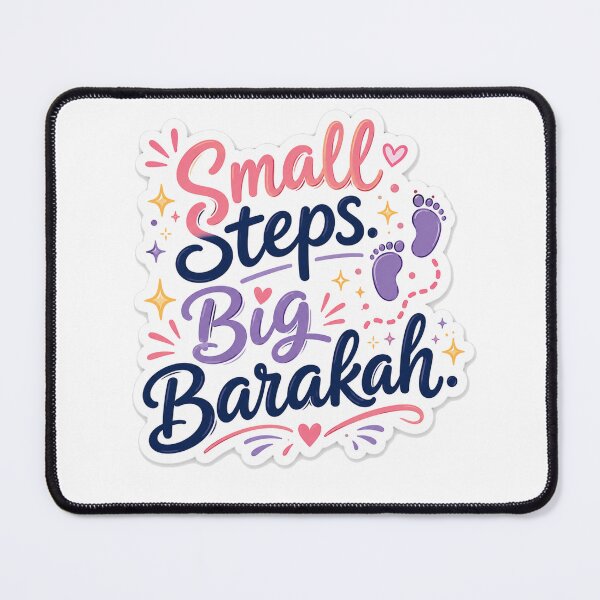 Item preview, Small Steps Big Barakah Sticker | Cute Islamic Motivational Quote Aesthetic Design designed and sold by Sidra53Studio.