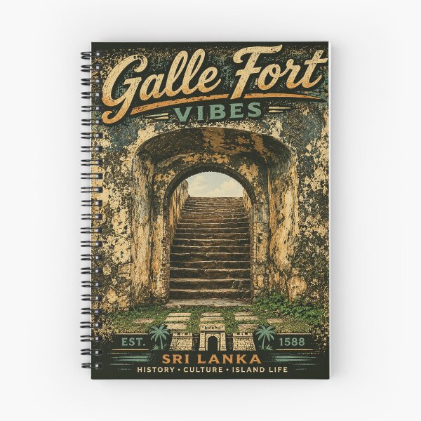 Artikelvorschau, Galle Fort Vibes – Vintage-T-Shirt-Design mit Motiv der antiken Steintreppe entworfen und verkauft von GooniSL.