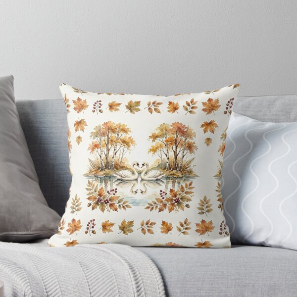 Item preview, Swan Love Heart Autumn Lake Pattern designed and sold by ArtDzignsZA.