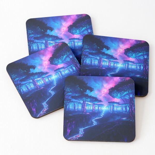 Item preview, Neon Root Galaxy Alien Wilderness Landscape designed and sold by Luminous Wilds.