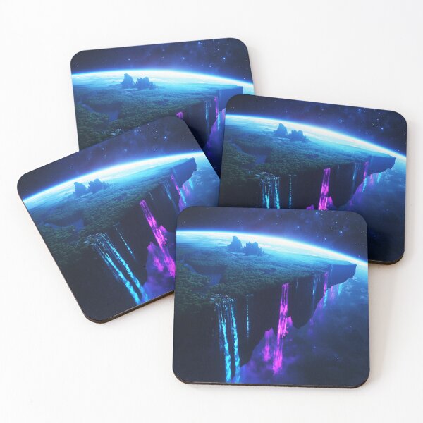 Item preview, Cosmic Waterfall Edge Alien Planet Landscape designed and sold by Luminous Wilds.