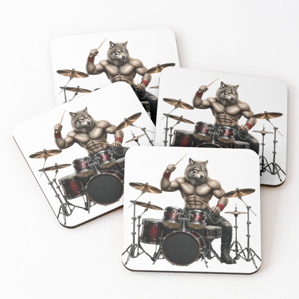 Item preview, Metal Wolf Drummer Gifts For Musicians designed and sold by Bisonia.