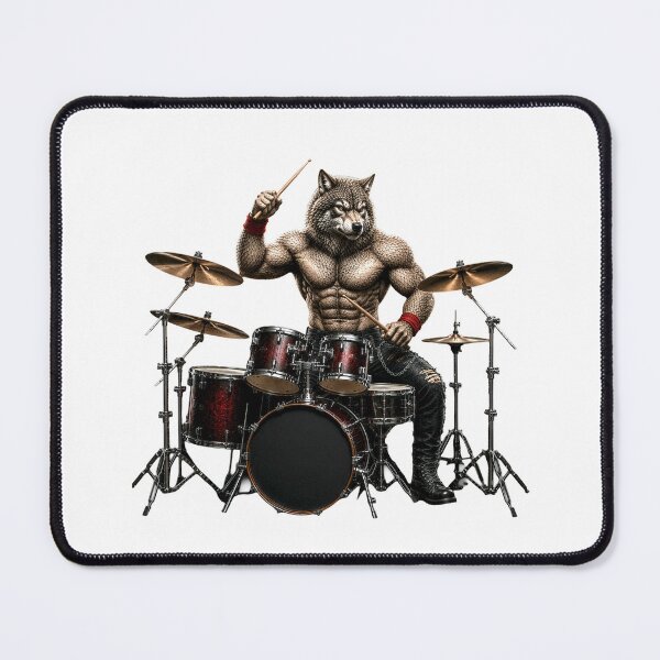 Item preview, Metal Wolf Drummer Gifts For Musicians designed and sold by Bisonia.