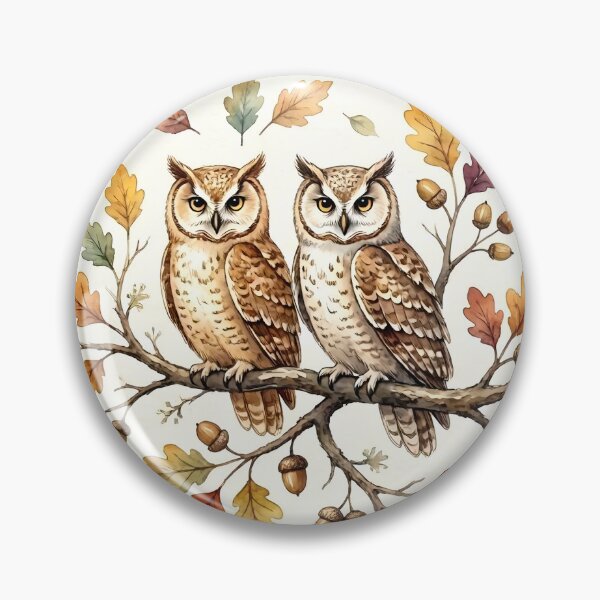 Item preview, Autumn Owl Oak Branch Pattern Design designed and sold by Canvas-Whispers.