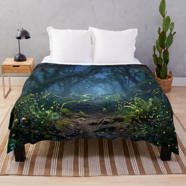 Item preview, Enchanted Firefly Forest Pathway at Night designed and sold by Quiet life.