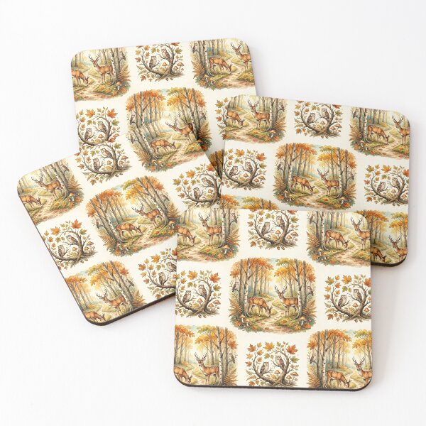 Item preview, Autumn Forest Deer and Owl Pattern designed and sold by ArtDzignsZA.