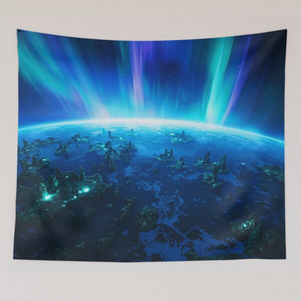 Item preview, Living Aurora Forest Alien Planet Fantasy Landscape designed and sold by Luminous Wilds.