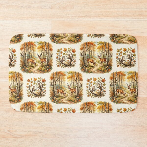 Item preview, Autumn Forest Deer and Owl Pattern designed and sold by ArtDzignsZA.
