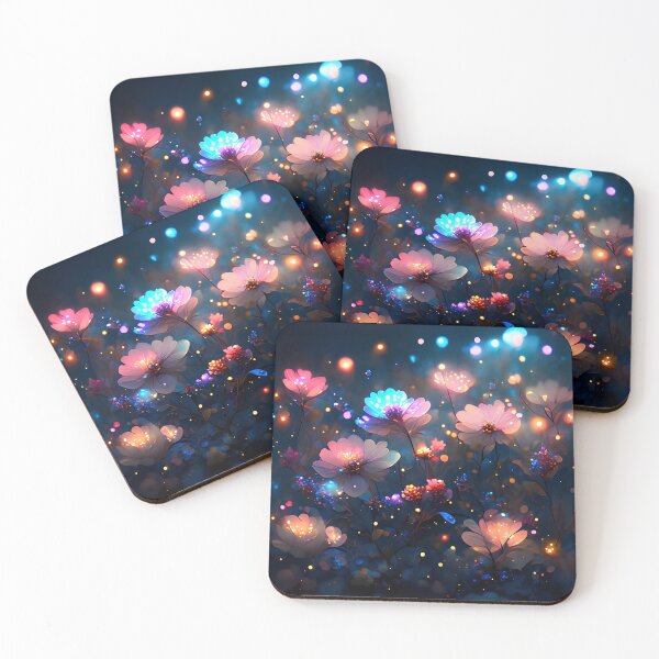 Item preview, Glowing Fantasy Flowers Dreamy Night Garden Art designed and sold by stylishdzign.