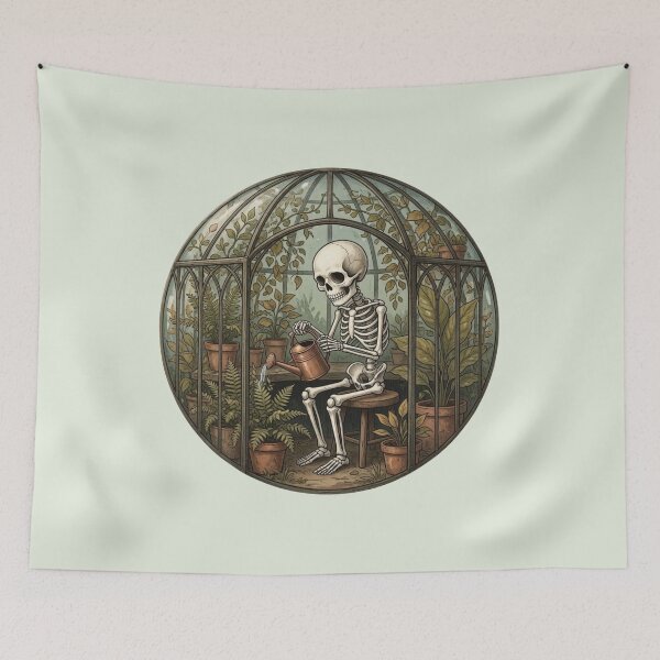 Item preview, Gothic Botanical Skellet in the greenhouse designed and sold by design-rebell.