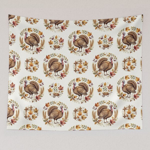 Item preview, Thanksgiving Turkey Harvest Wheat Pattern designed and sold by ArtDzignsZA.