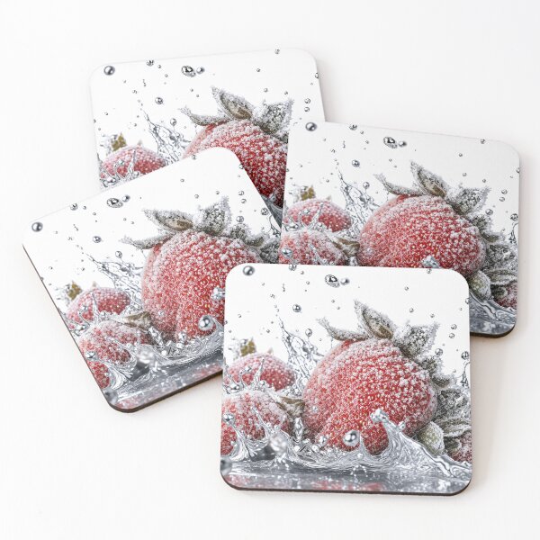 Item preview, Fresh Strawberries Splashing in Water Macro Photo designed and sold by Aimaniia666.