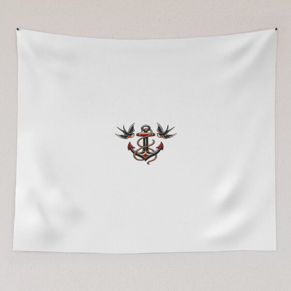 Item preview, Traditional Nautical Anchor and Swallows Tattoo designed and sold by Artisan Finds Online.