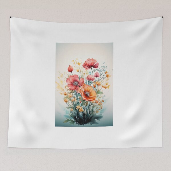 Item preview, Bouquet of flowers on a white background designed and sold by MiraCleAI.