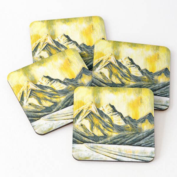 Item preview, Off the Beaten Track 3 | Golden Mountain Landscape Painting | Shred Art designed and sold by Shred Art Studio.