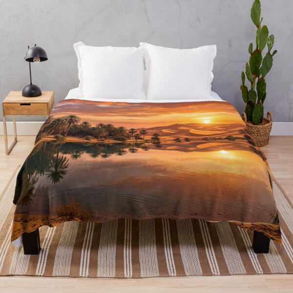 Item preview, Golden Desert Oasis Sunset Landscape designed and sold by Quiet life.