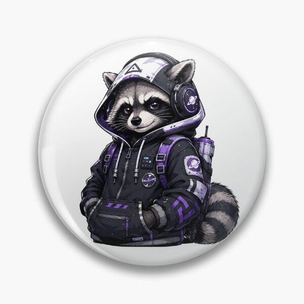 Item preview, Futuristic Space Raccoon Astronaut in Neon Sci Fi Outfit designed and sold by the-dovlat.