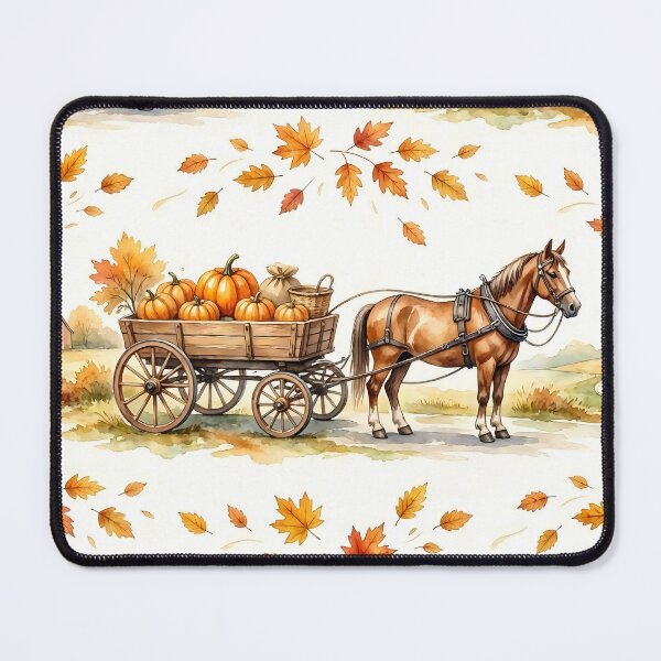 Item preview, Horse Drawn Pumpkin Wagon Autumn Pattern designed and sold by Canvas-Whispers.
