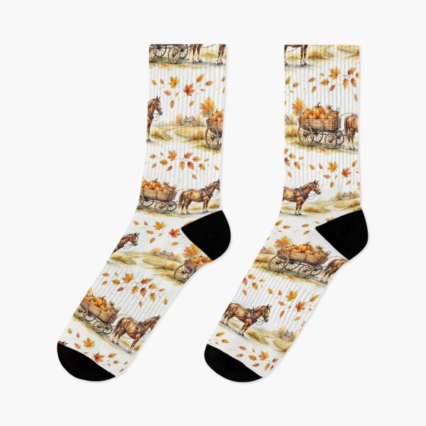 Item preview, Horse Drawn Pumpkin Wagon Autumn Pattern designed and sold by Canvas-Whispers.