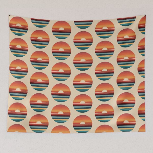 Item preview, Retro Sunrise Gift for Dad Minimal Horizon Art designed and sold by PixelQ.