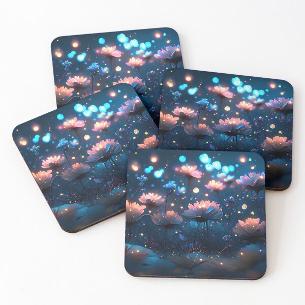 Item preview, Glowing Fantasy Flowers Dreamy Night Garden Art designed and sold by stylishdzign.