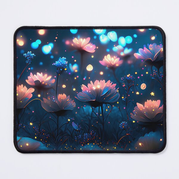 Item preview, Glowing Fantasy Flowers Dreamy Night Garden Art designed and sold by stylishdzign.