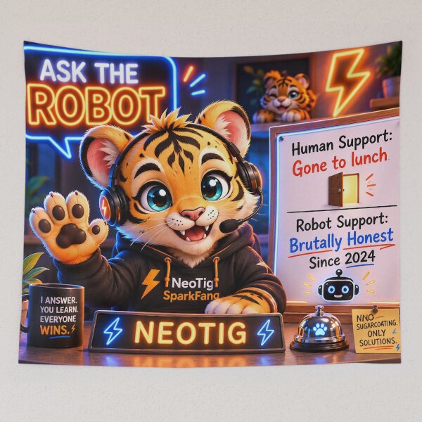 Item preview, Ask The Robot Funny AI Tiger Cub Help Desk — Tech Humor Art — NeoTigLuna designed and sold by NeoTigLuna.