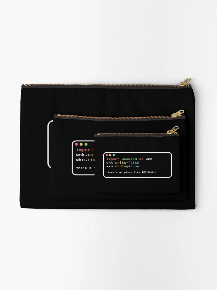 Thumbnail 2 of 4, Zipper Pouch, Weekend No Exit Coding Developer - Terminal Design Programmer Weekend Localhost designed and sold by charlypicazo.