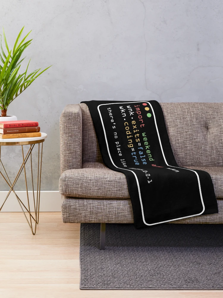 Thumbnail 2 of 6, Throw Blanket, Weekend No Exit Coding Developer - Terminal Design Programmer Weekend Localhost designed and sold by charlypicazo.