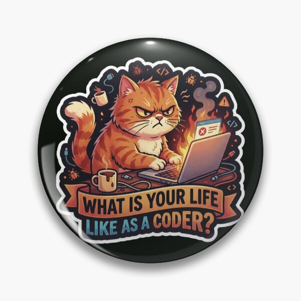 Item preview, What Is Your Life Like As A Coder Angry Cat designed and sold by StellarBees.