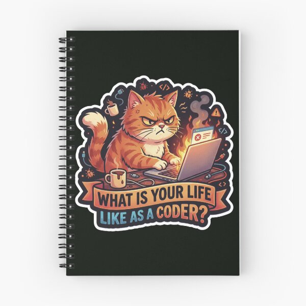 Item preview, What Is Your Life Like As A Coder Angry Cat designed and sold by StellarBees.