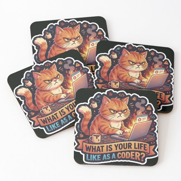 Item preview, What Is Your Life Like As A Coder Angry Cat designed and sold by StellarBees.