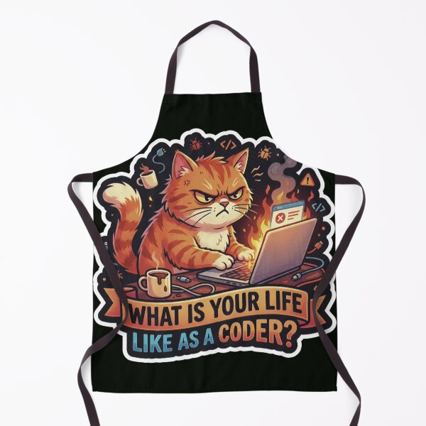Item preview, What Is Your Life Like As A Coder Angry Cat designed and sold by StellarBees.