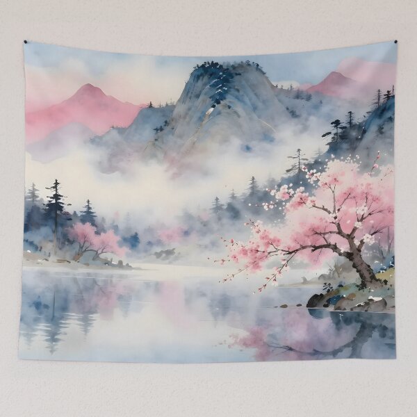 Item preview, Misty Sakura Mountain Lake designed and sold by Selena-V.