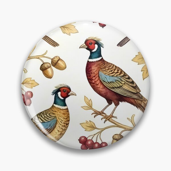 Item preview, Symmetrical Pheasant Bird Botanical Pattern designed and sold by ArtDzignsZA.