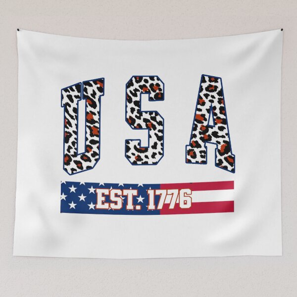 Item preview, USA Est 1776 Leopard Print Varsity Patriotic Design designed and sold by DjFreeq.
