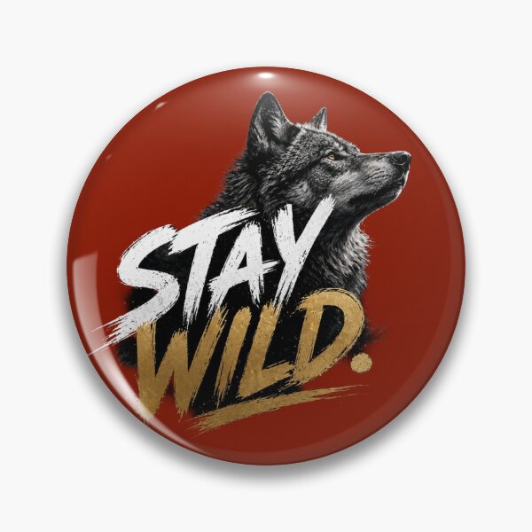 Item preview, Stay Wild Wolf - Elegant Gold and White Brush Typography Sticker designed and sold by Scro-Ciob-Shop.