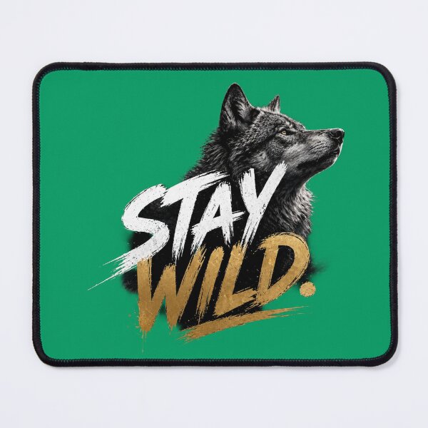 Item preview, Stay Wild Wolf - Elegant Gold and White Brush Typography Sticker designed and sold by Scro-Ciob-Shop.
