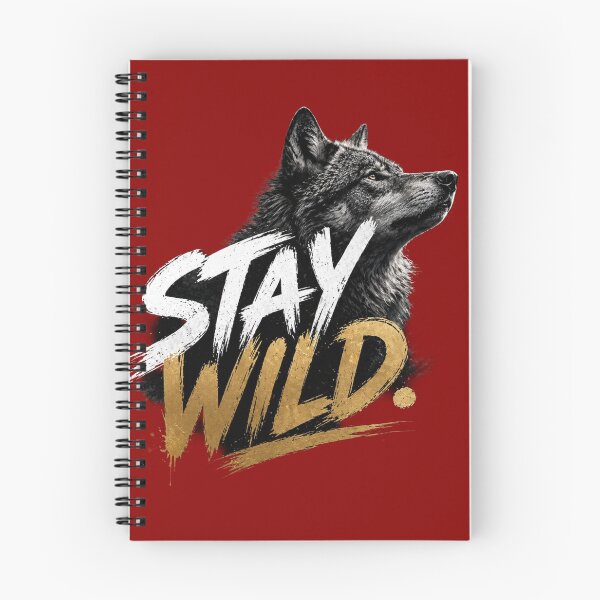 Item preview, Stay Wild Wolf - Elegant Gold and White Brush Typography Sticker designed and sold by Scro-Ciob-Shop.