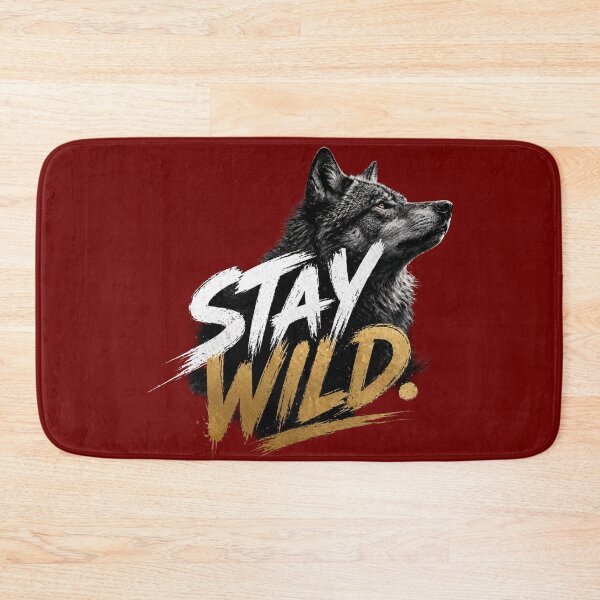 Item preview, Stay Wild Wolf - Elegant Gold and White Brush Typography Sticker designed and sold by Scro-Ciob-Shop.