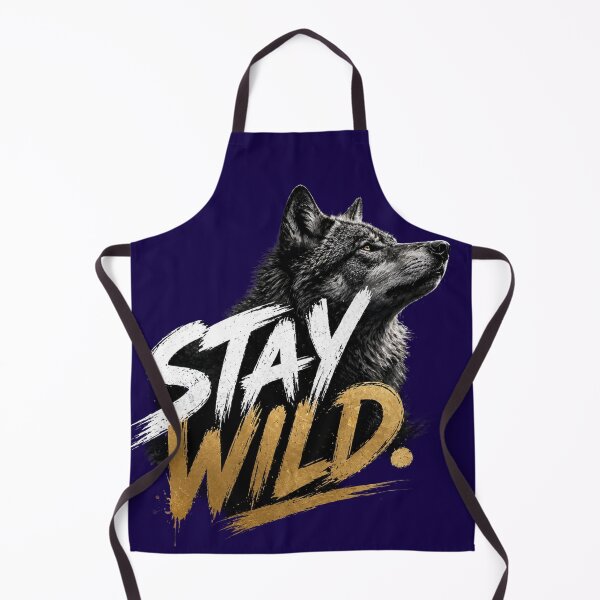 Item preview, Stay Wild Wolf - Elegant Gold and White Brush Typography Sticker designed and sold by Scro-Ciob-Shop.