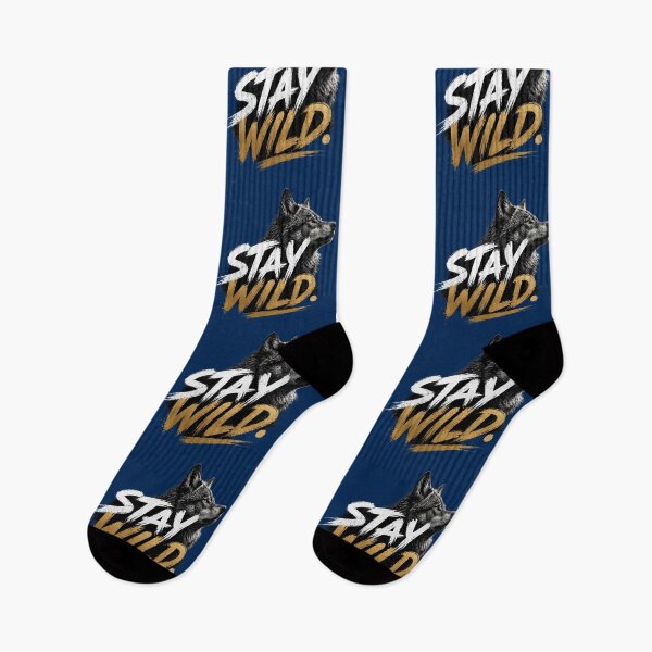 Item preview, Stay Wild Wolf - Elegant Gold and White Brush Typography Sticker designed and sold by Scro-Ciob-Shop.